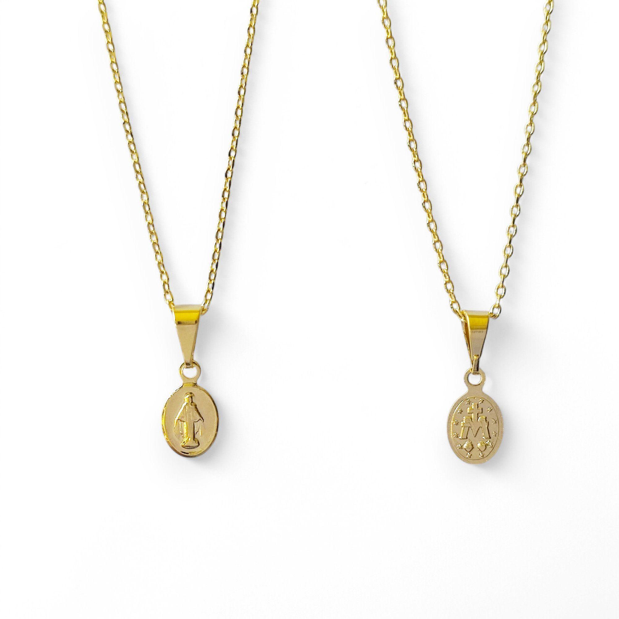 Collar Virgen de los Rayos Mini Enchapado Oro 18K-3