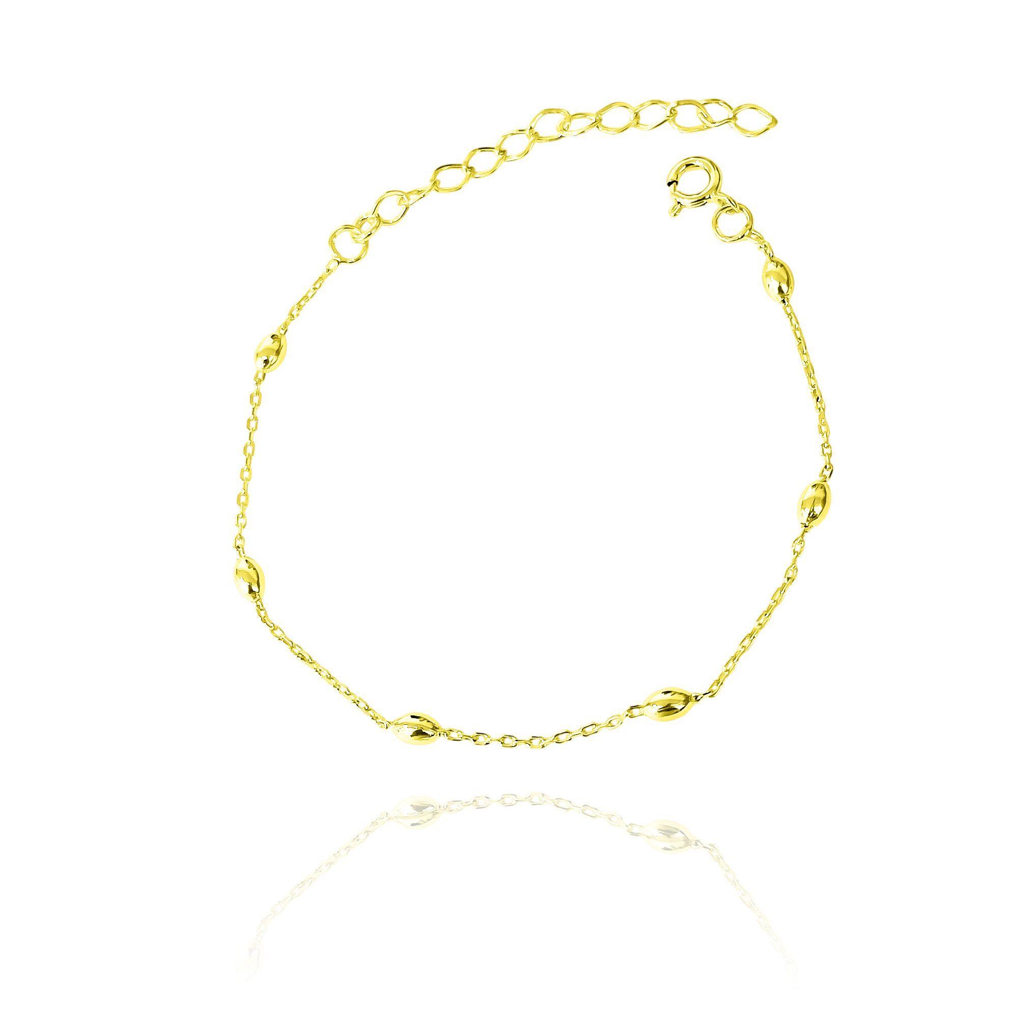 Pulsera 6 Melones Eslabón Limado Enchapado Oro 18K-1