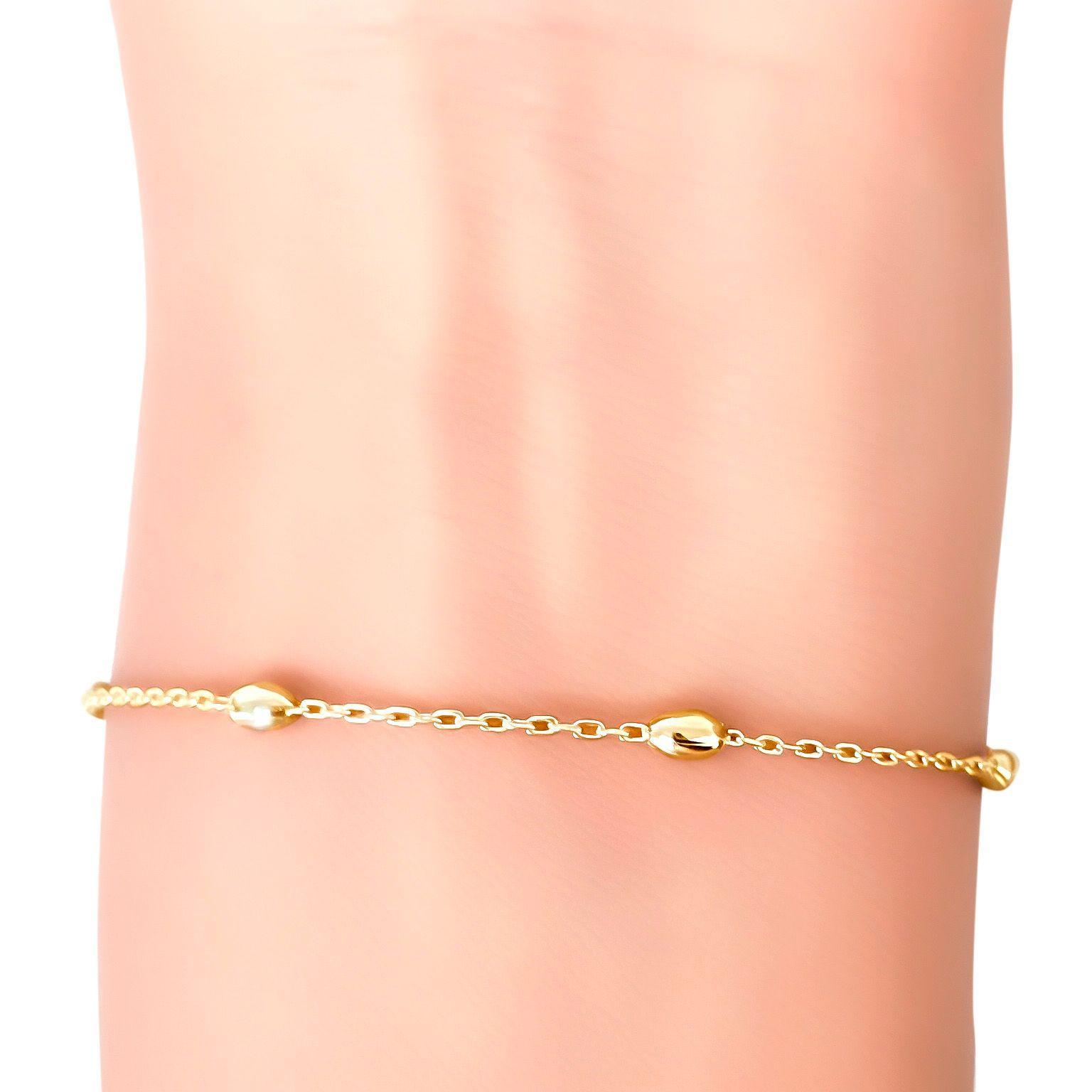 Pulsera 6 Melones Eslabón Limado Enchapado Oro 18K-2