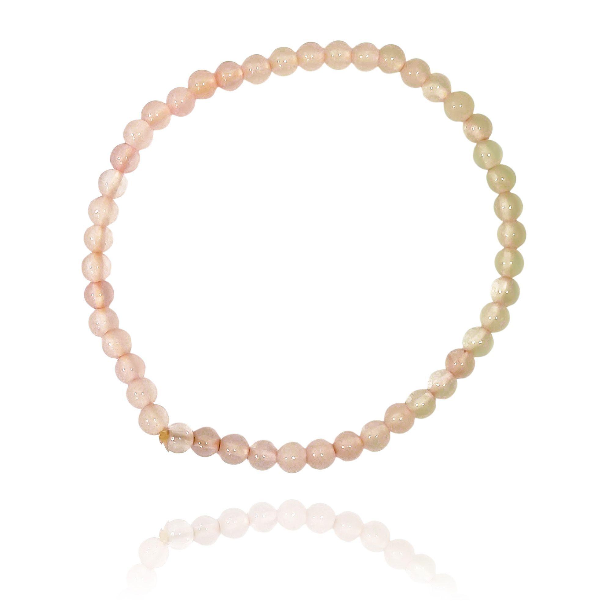 Pulsera Cuarzo Blanco 4mm Elasticada-1