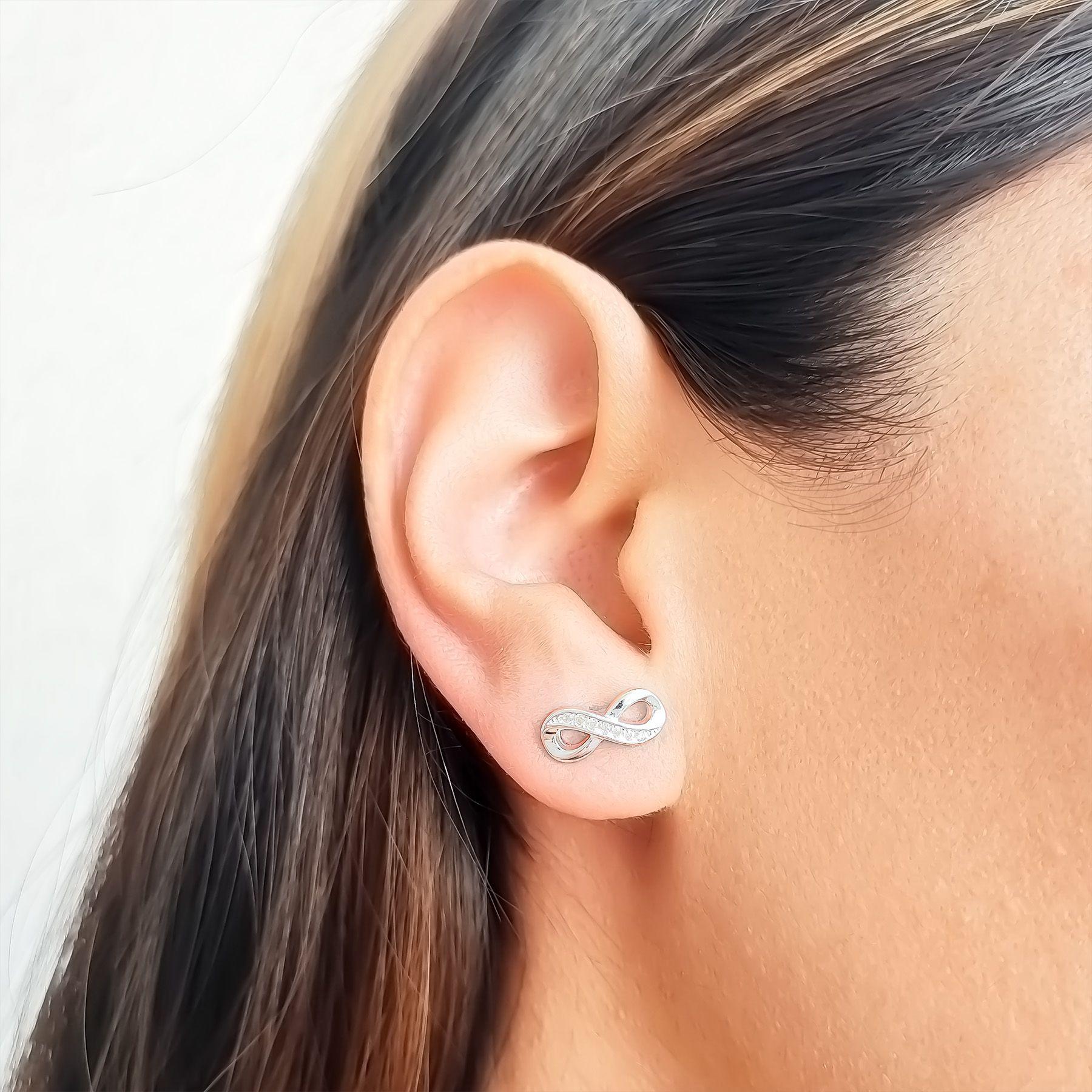 Aros Infinito Circón Plata Fina 925-2