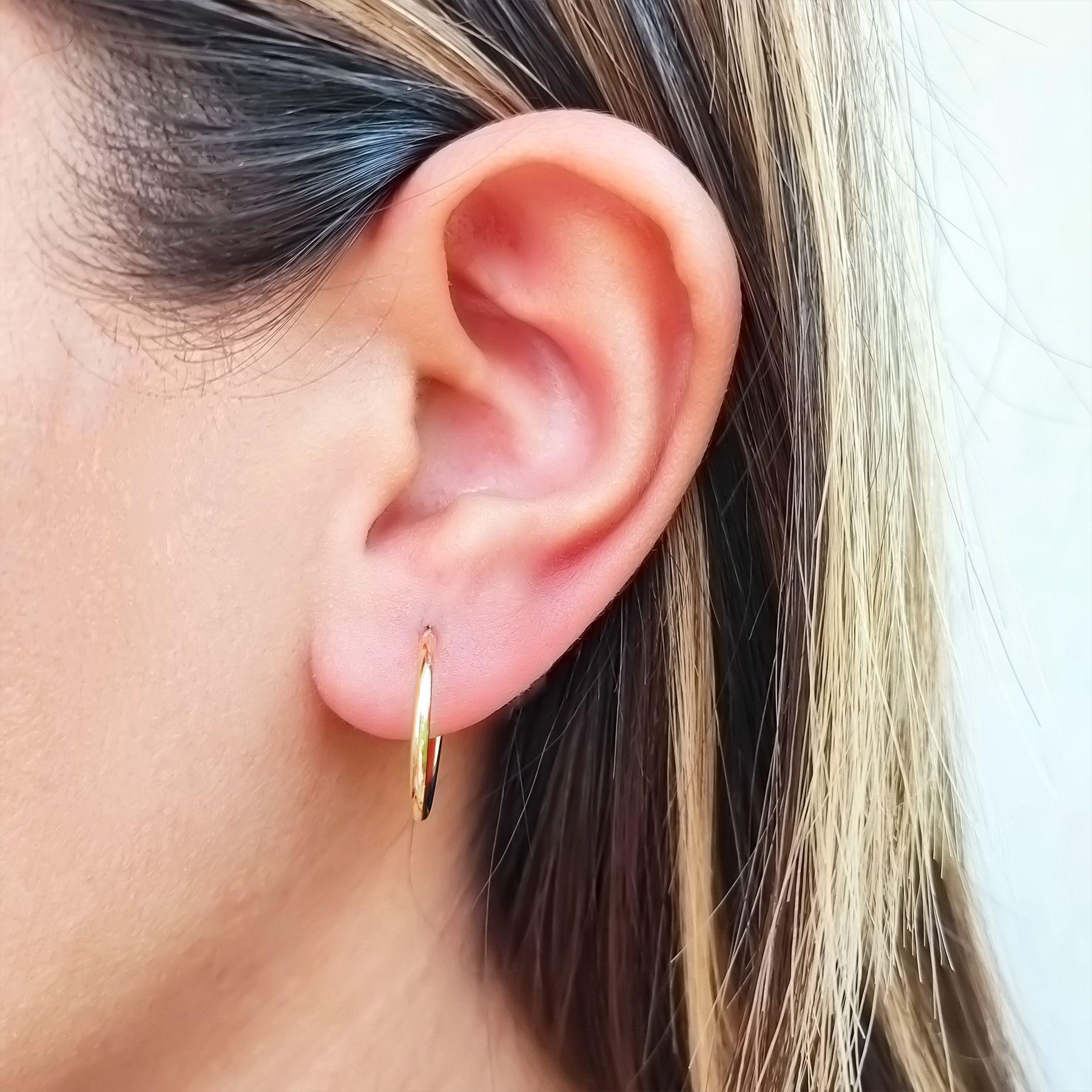 Aros Argollas 17mm Enchapado Oro 18K-3