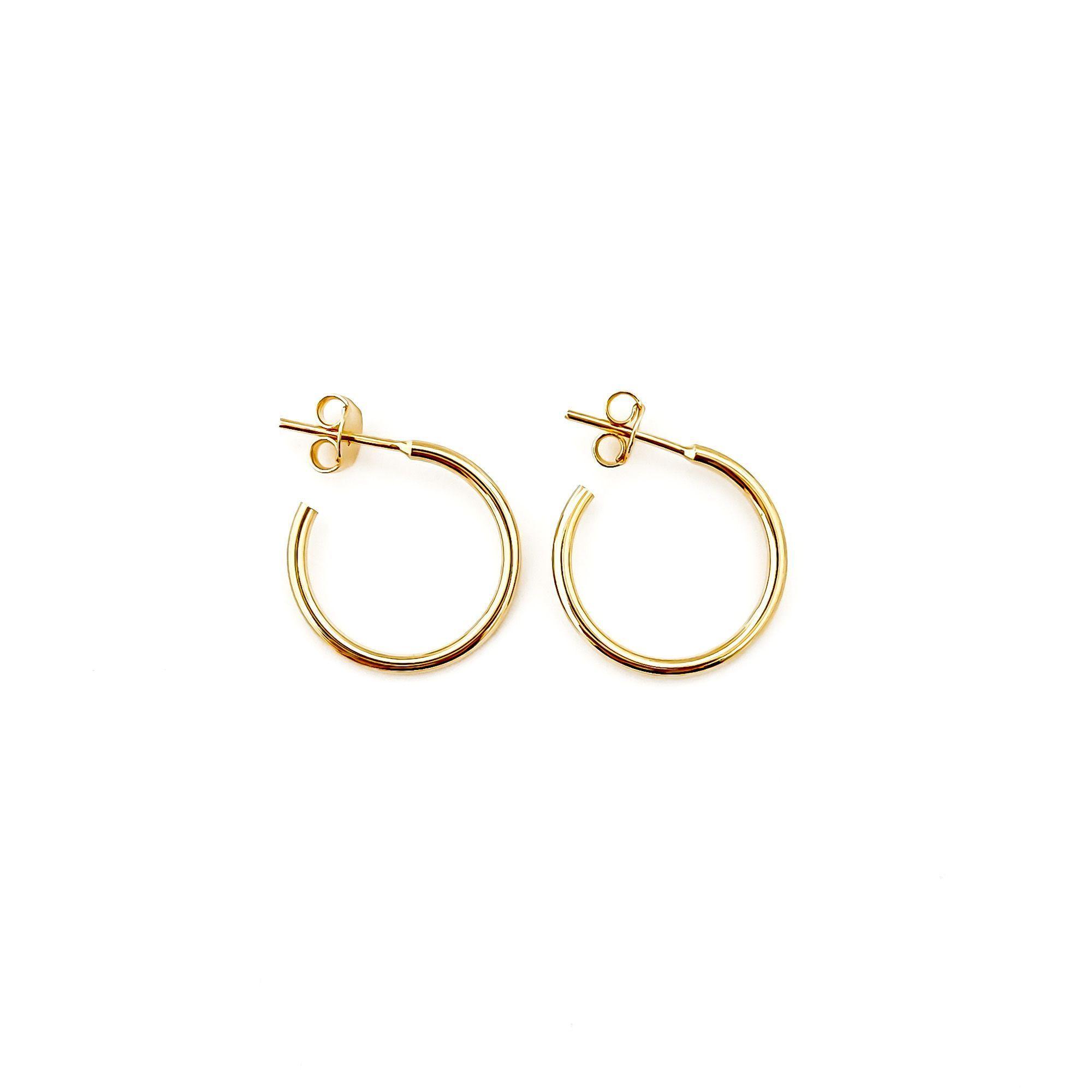 Aros Argollas 17mm Enchapado Oro 18K-2