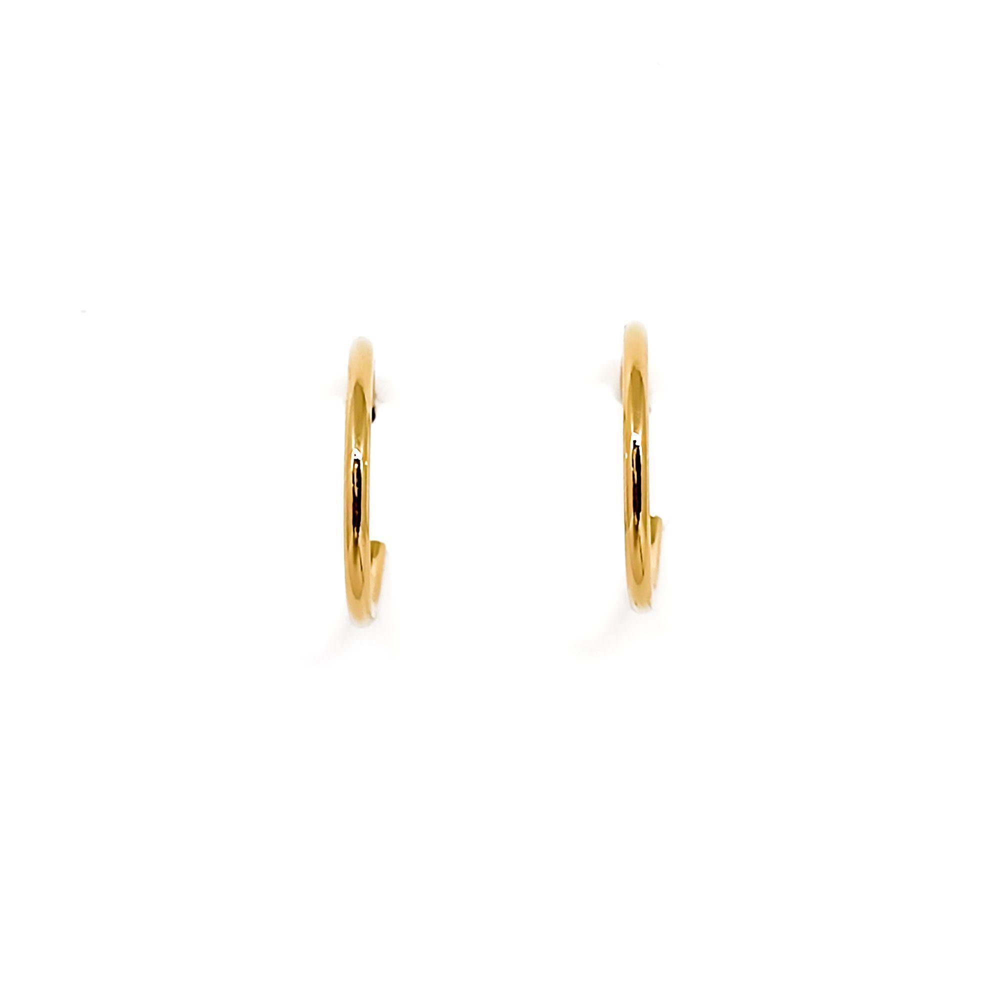 Aros Argollas 17mm Enchapado Oro 18K-3
