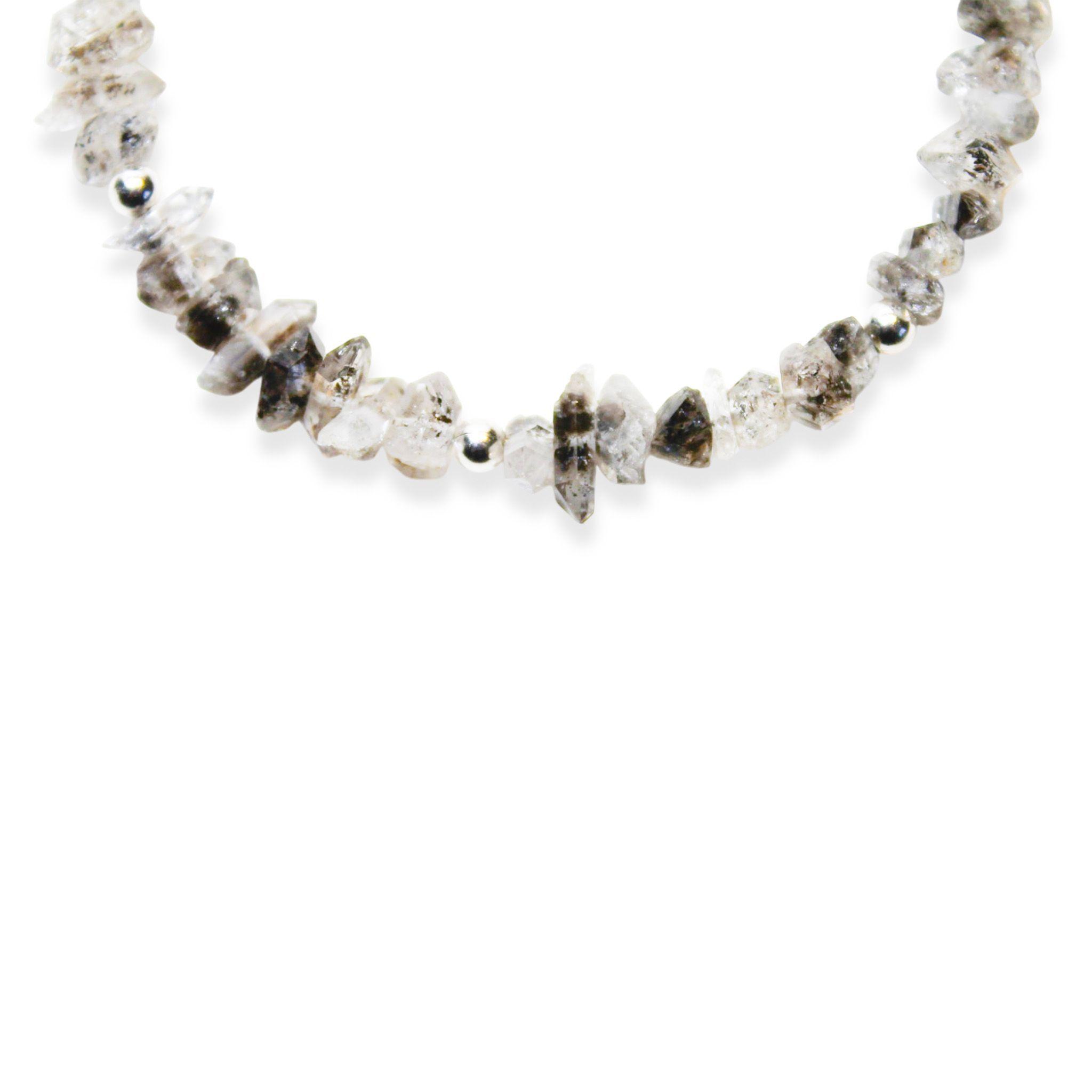 Pulsera Cuarzo Rutilado Bolitas Plata Fina 925-2