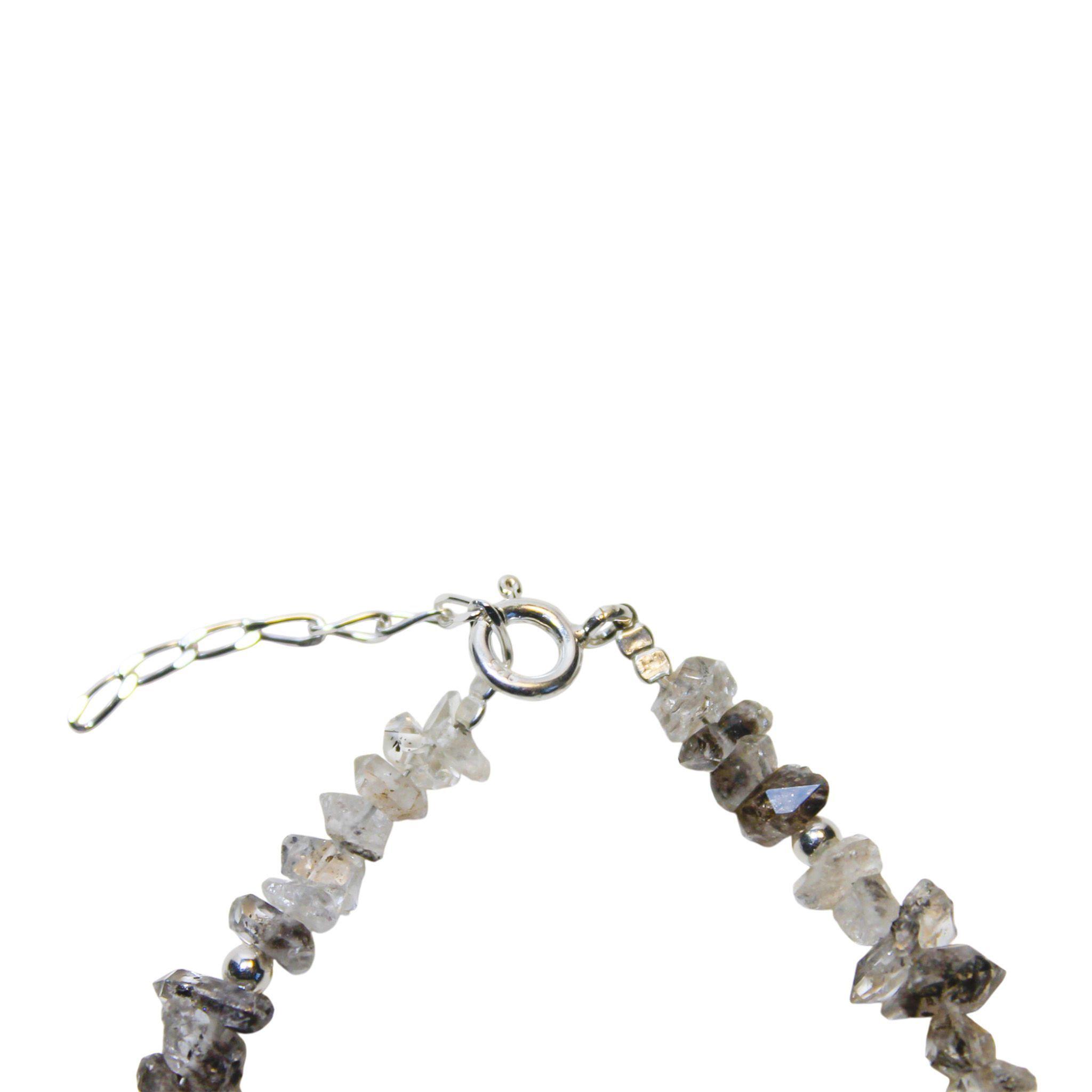 Pulsera Cuarzo Rutilado Bolitas Plata Fina 925-3