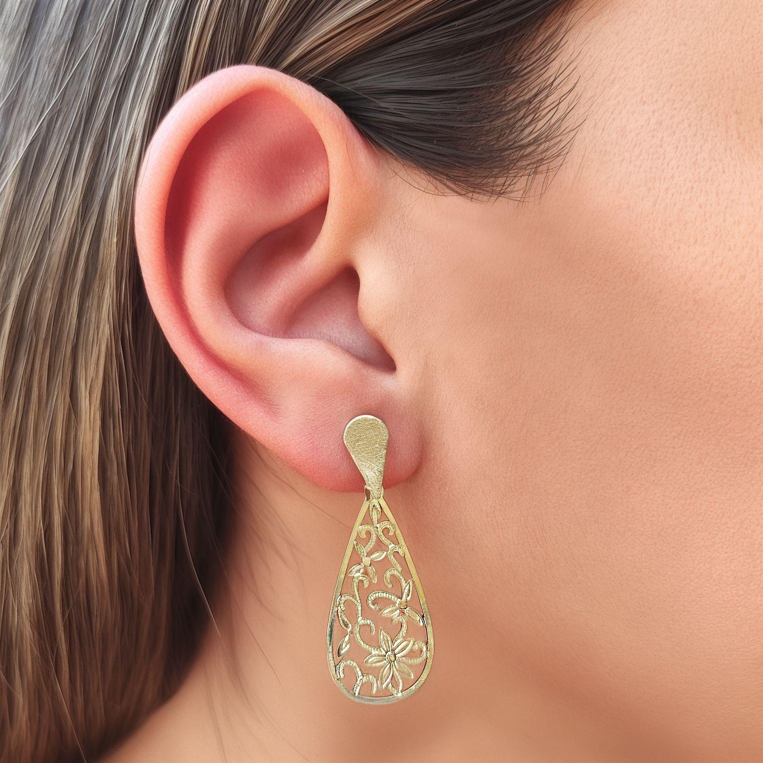 Aros Alessia Mandala Flores Enchapado Oro 18K-2