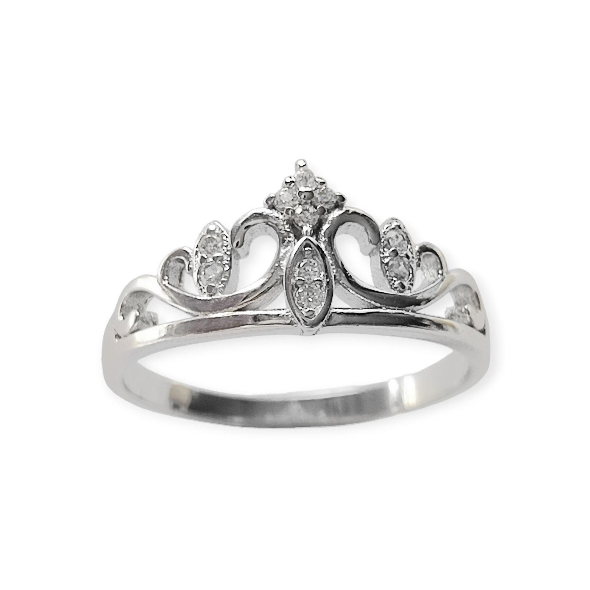 Anillo Circón Corona Barbara #14 Plata Fina 925-0