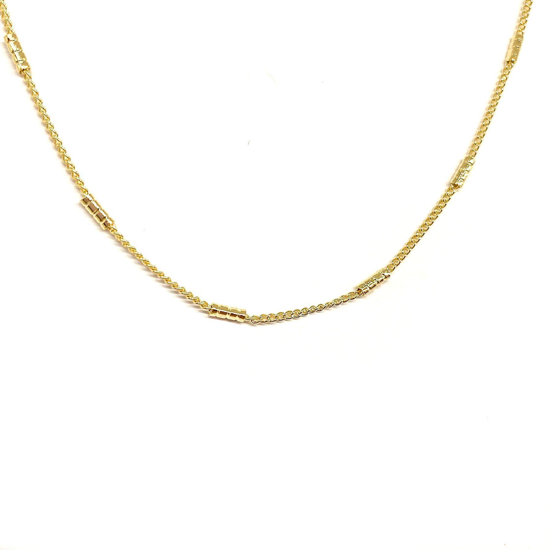Collar Inés Tubo Enchapado Oro 18K-2