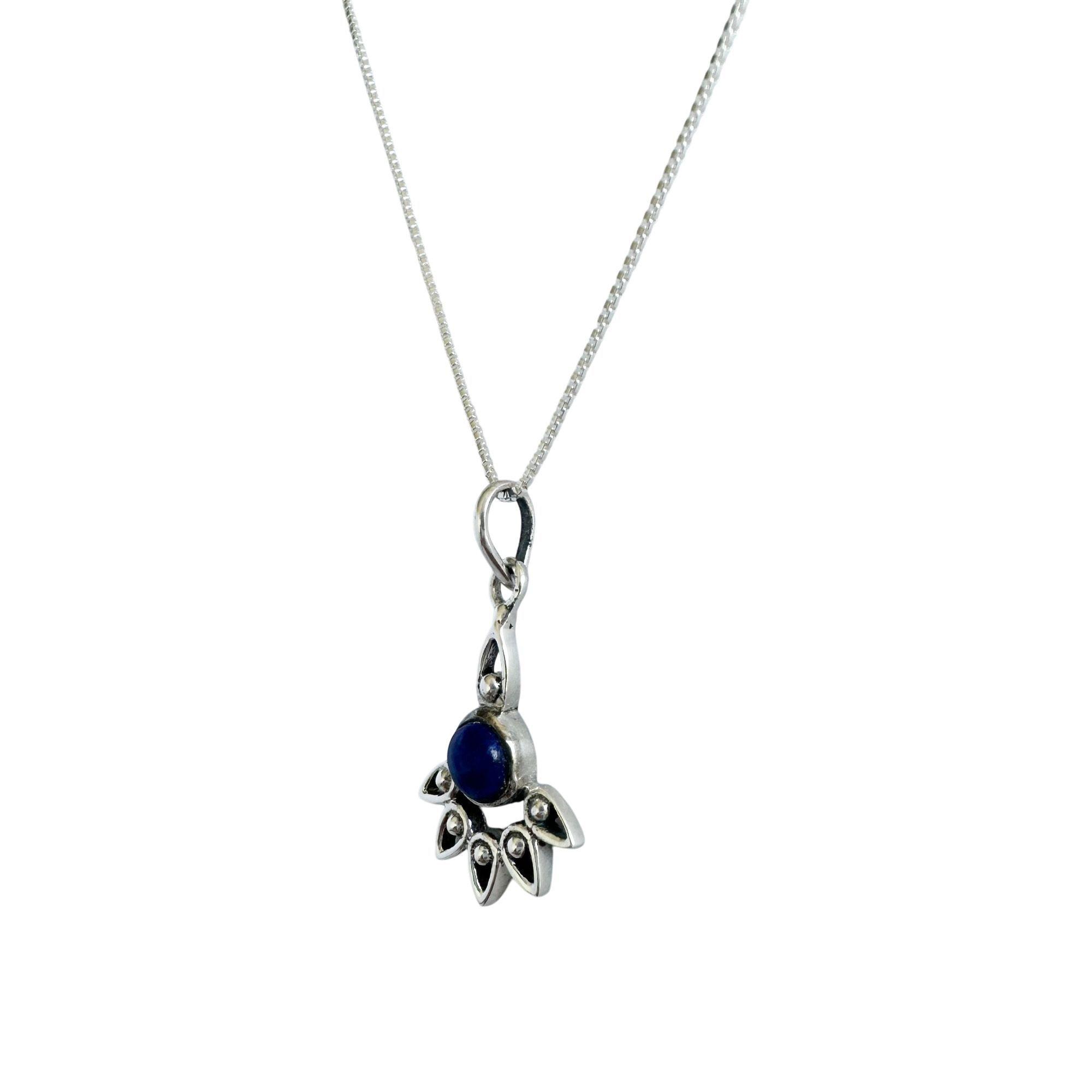 Collar Disha Lapislázuli Plata Fina 925-3