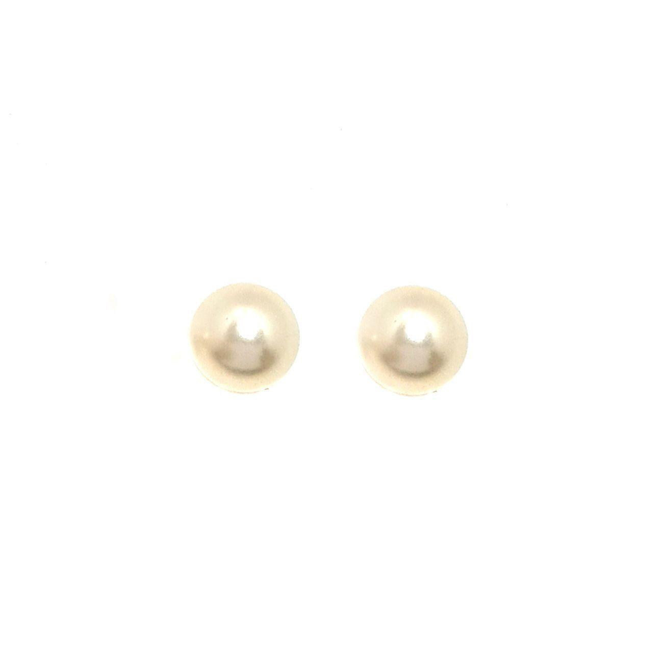 Aros Perla Sintética 12mm Enchapado Oro 18K-2