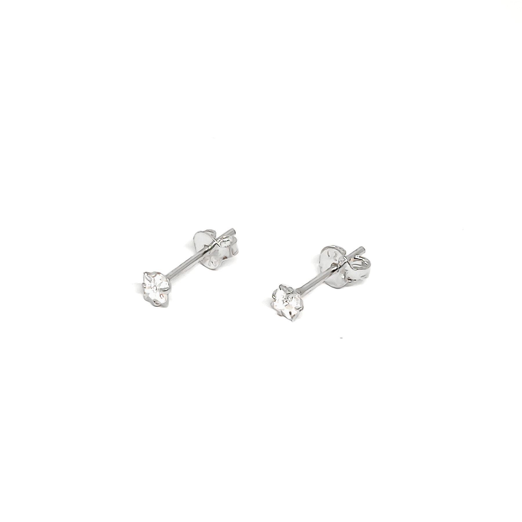 Aros Circón Mini Cuadrado 3mm Plata Fina 325-2