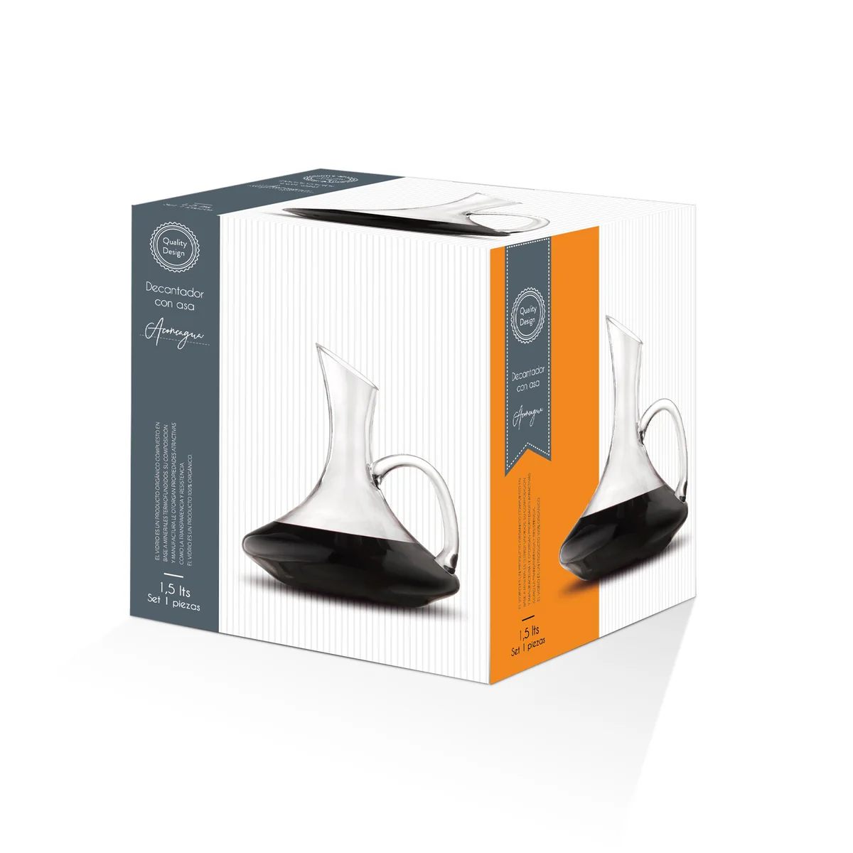 Set 1 Decantador  Aconcagua 1,5 Lts Con Asa -0