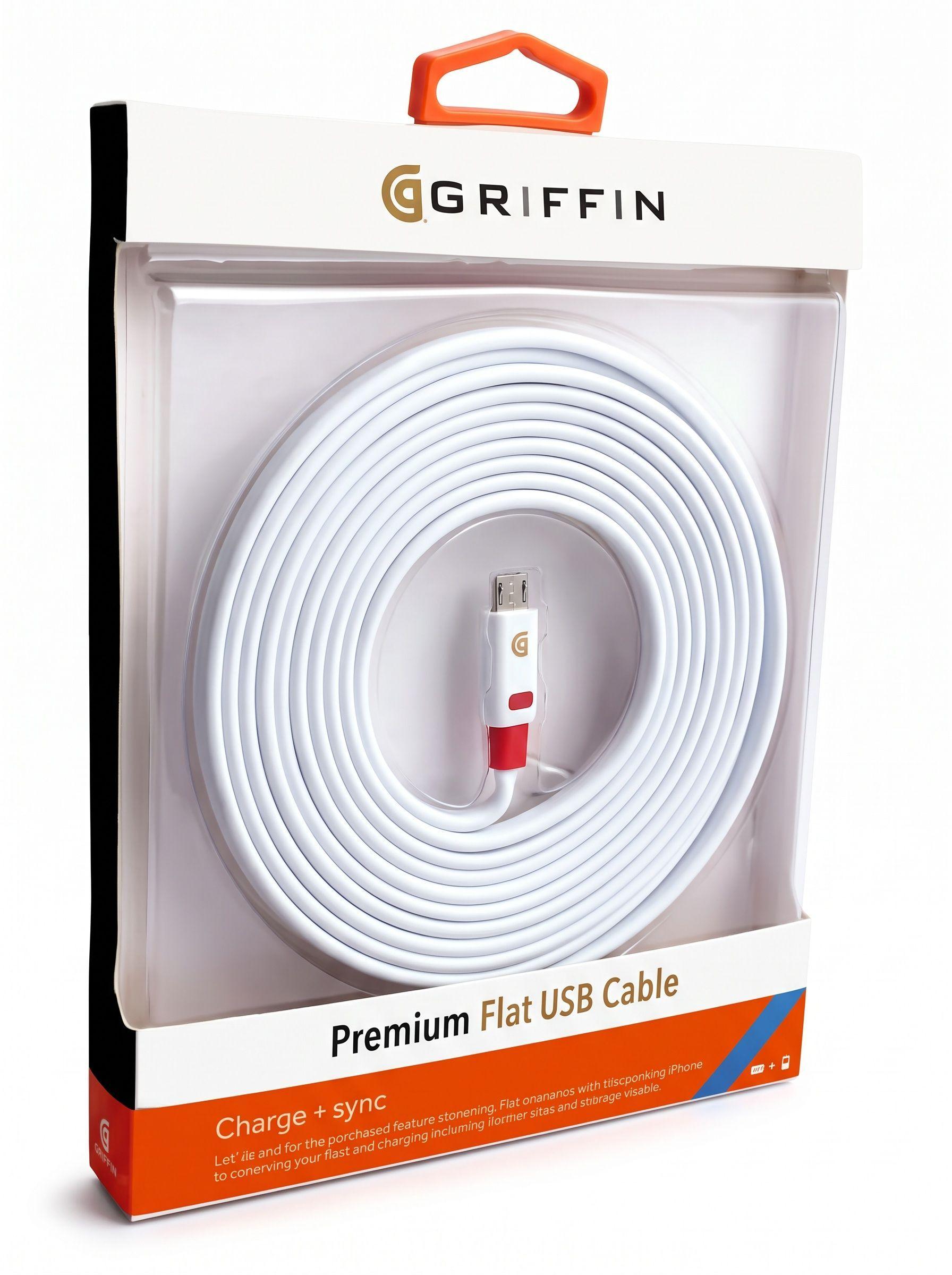 Cable micro USB android carga datos flat griffin 3mts-2