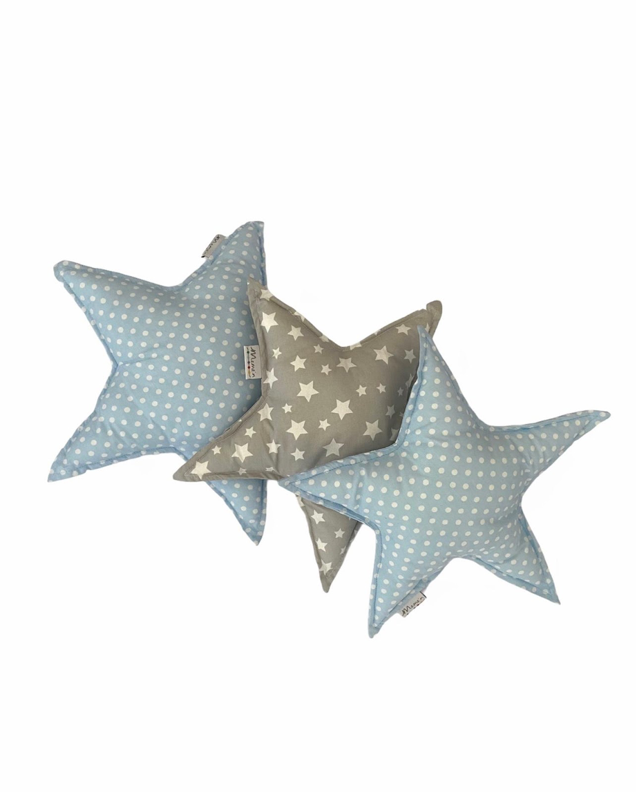 Cojines Estrellas Celeste/gris - MEMEN-1