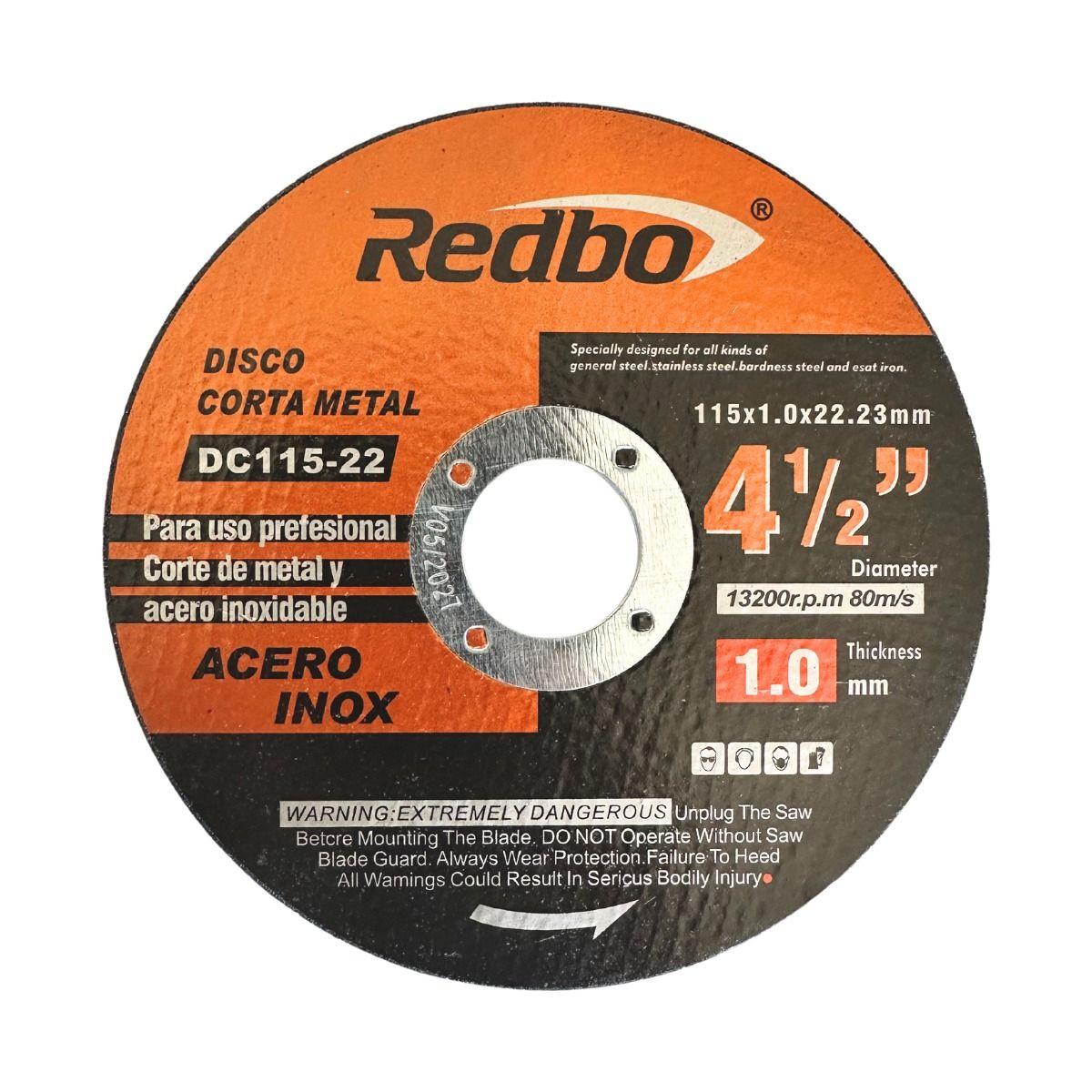 Pack 25und Disco Corte 4 1/2 X 1.0mm Redbo-1