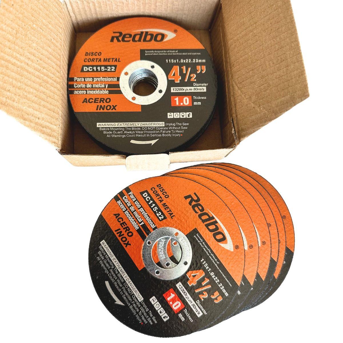 Pack 25und Disco Corte 4 1/2 X 1.0mm Redbo-2