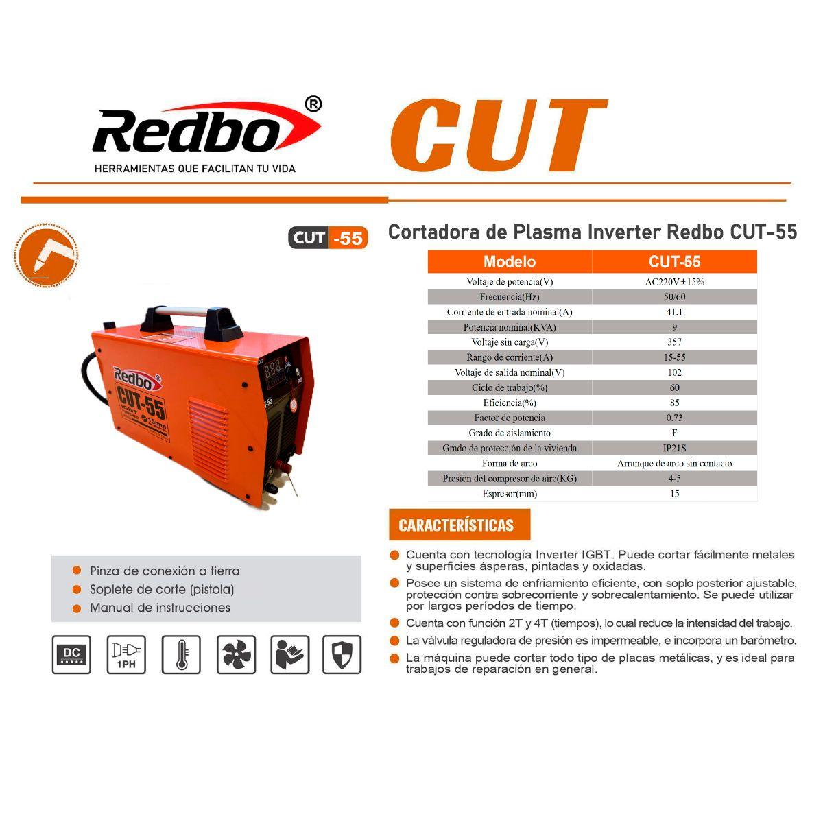 Cortadora de Plasma Inverter CUT-55 REDBO -4