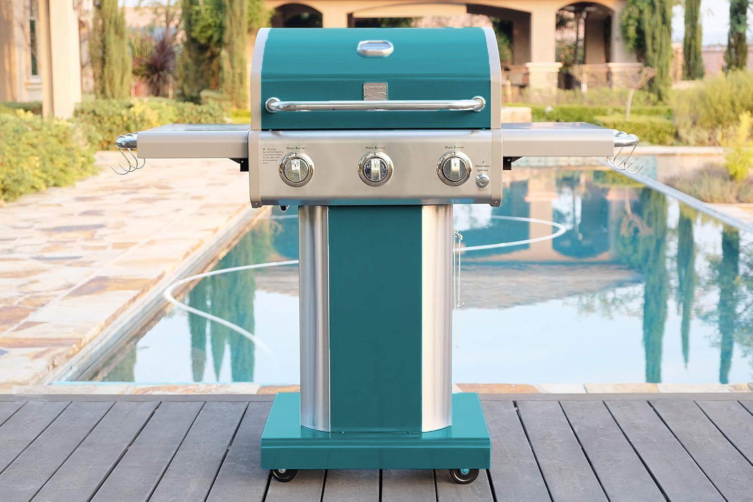 Parrilla a gas 3 Quemadores - Color Celeste-5
