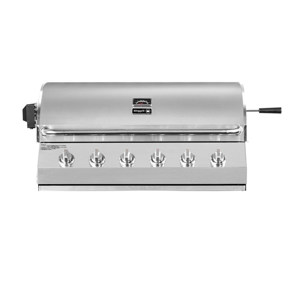 Parrilla A gas Empotrada 6 Quemadores + Spiedo con Motor-2