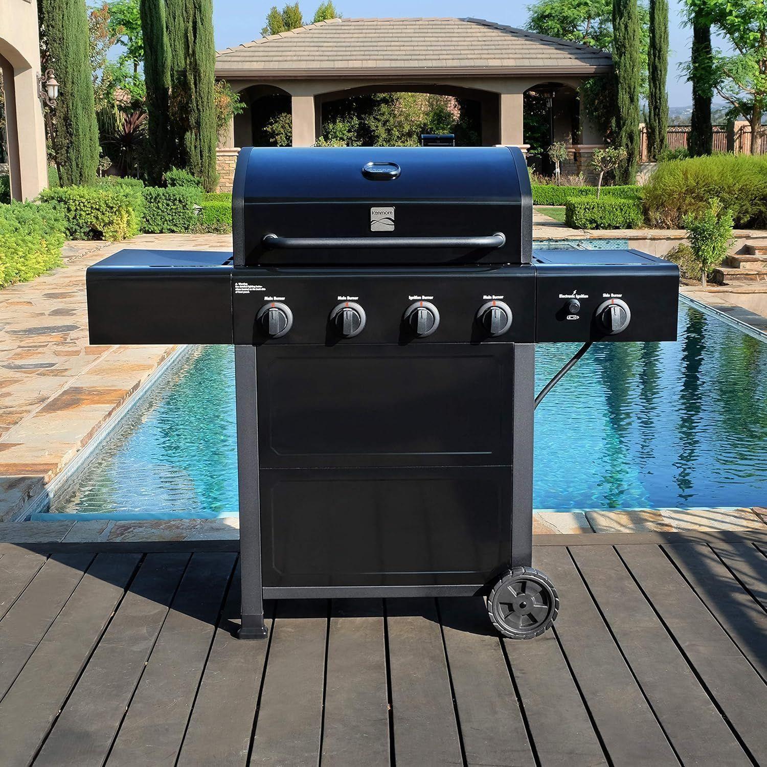 Parrilla a gas 4 Quemadores + Quemador lateral - Color negro -4