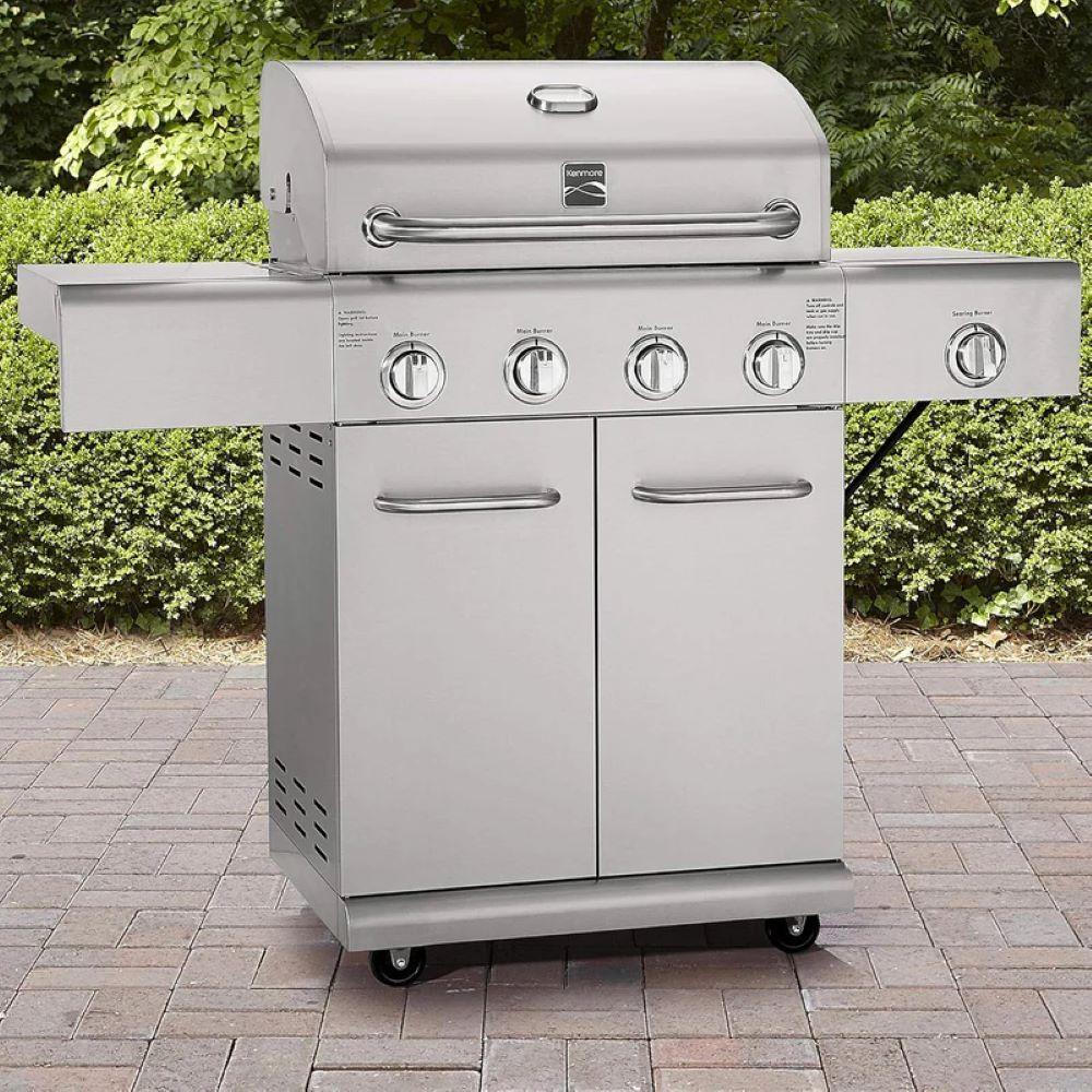 Parrilla a gas 4 Quemadores + Sellador lateral - Acero inoxidable + Set de Asado + Garras de Oso-3