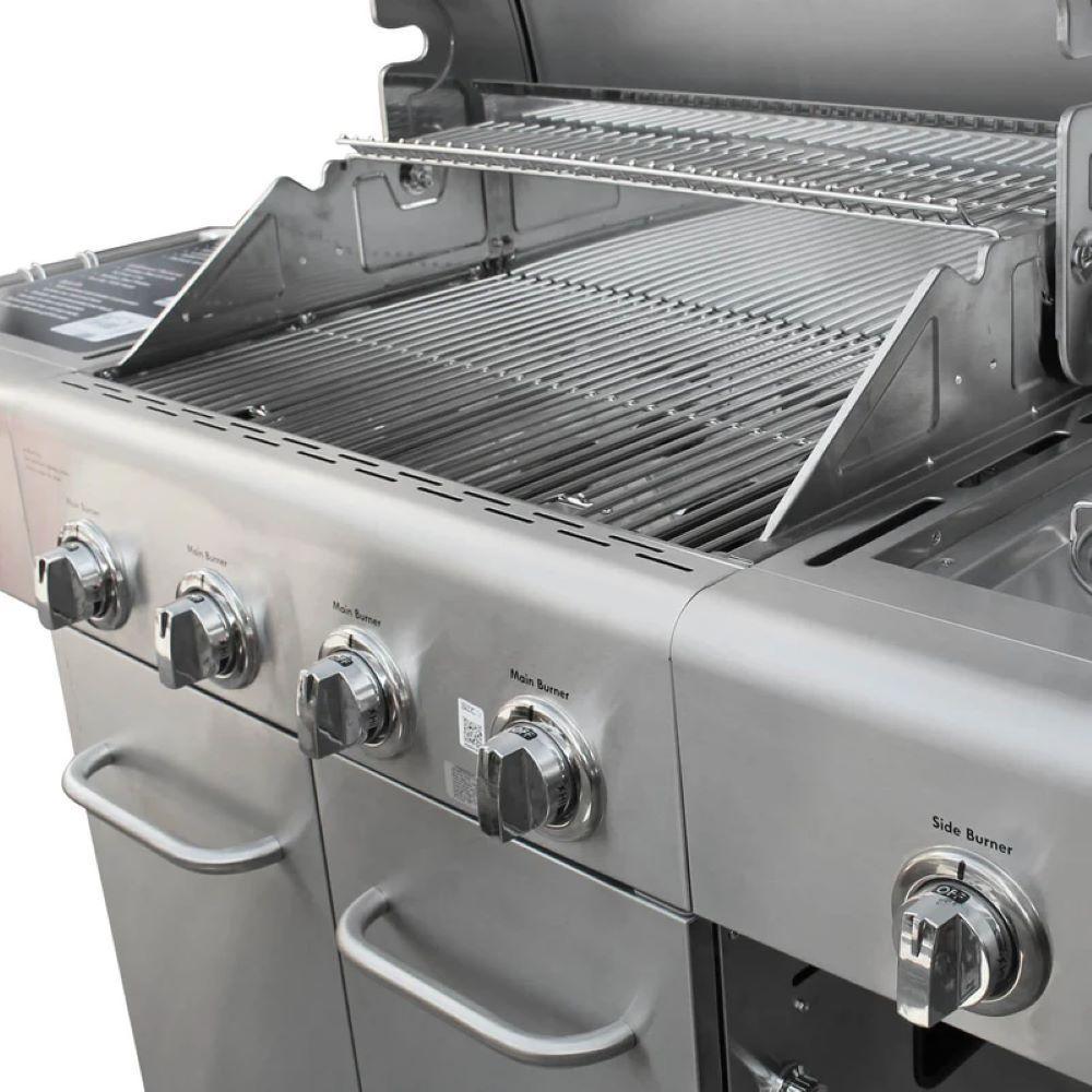 Parrilla a gas 4 Quemadores + Sellador lateral - Acero inoxidable + Set de Asado + Garras de Oso-4