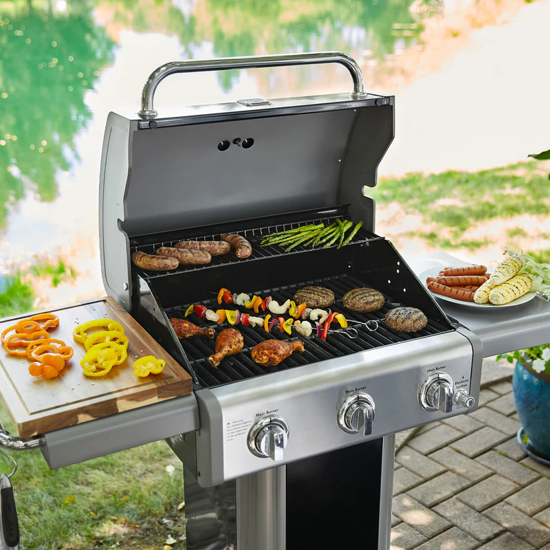 Parrilla a gas 3 Quemadores - Color Negro + set asado + garras-4