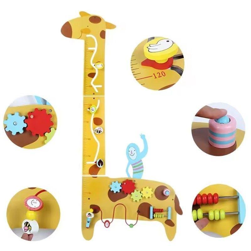 Juego Pared Madera Diseño Jirafa Regla Altura-2