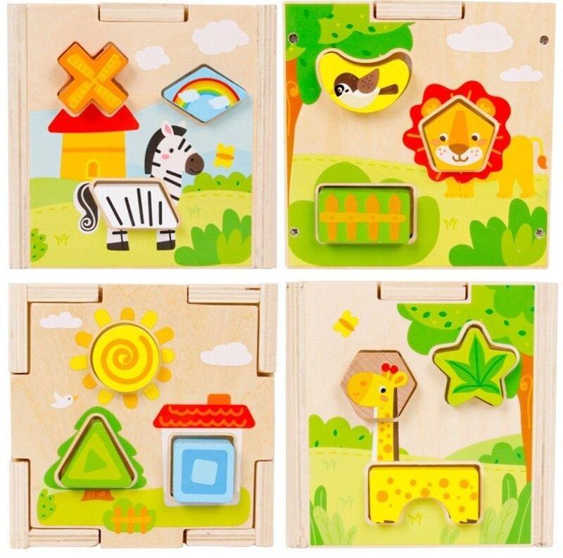 Juego Didáctico Madera Cubo Centro de Actividades Animales Xk-18-3