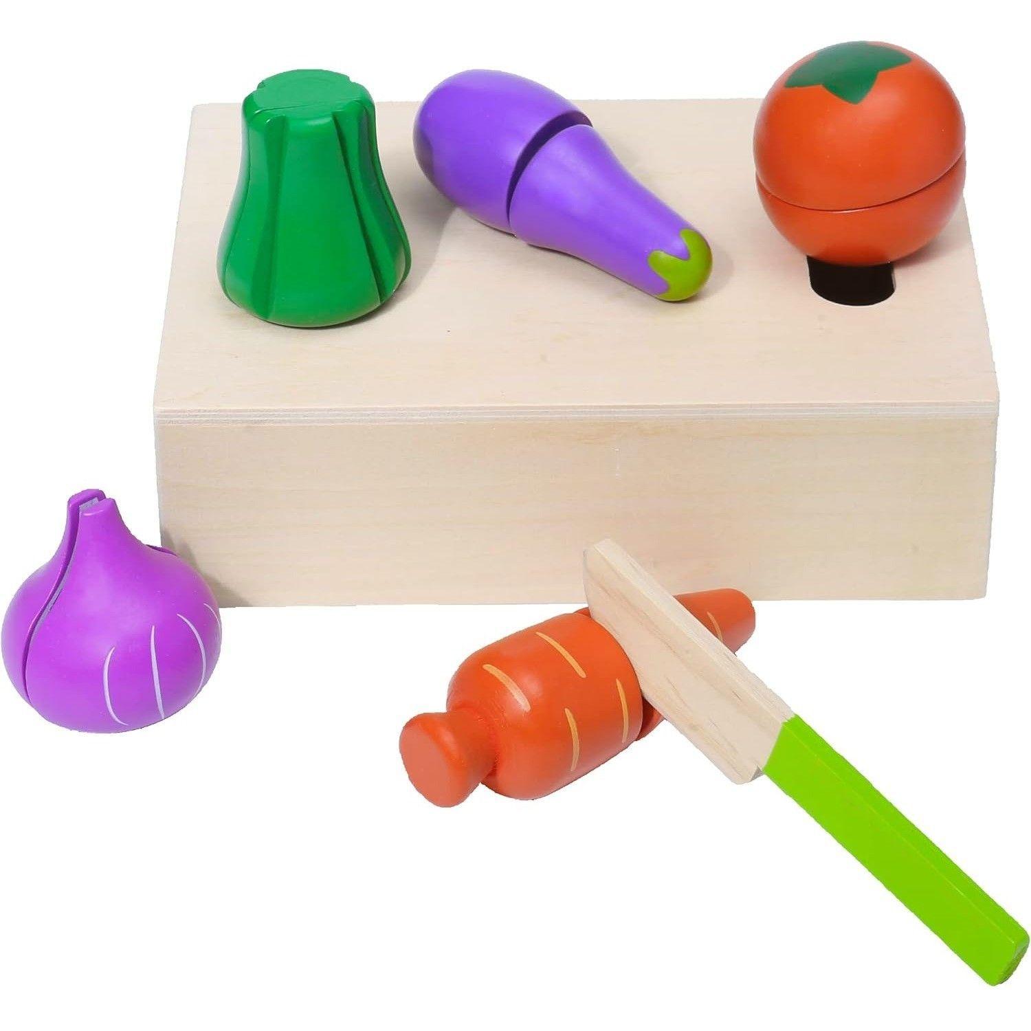 Juego Madera Didáctico Tabla Cortar Vegetales-0