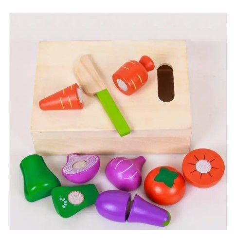 Juego Madera Didáctico Tabla Cortar Vegetales-3
