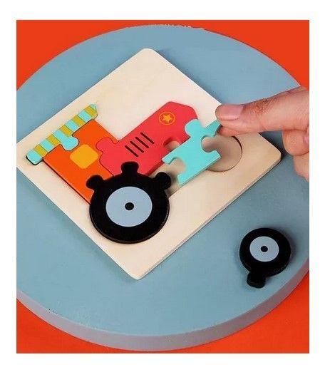 Juego Didáctico Madera 12 Puzzles Encaje Montessori-1