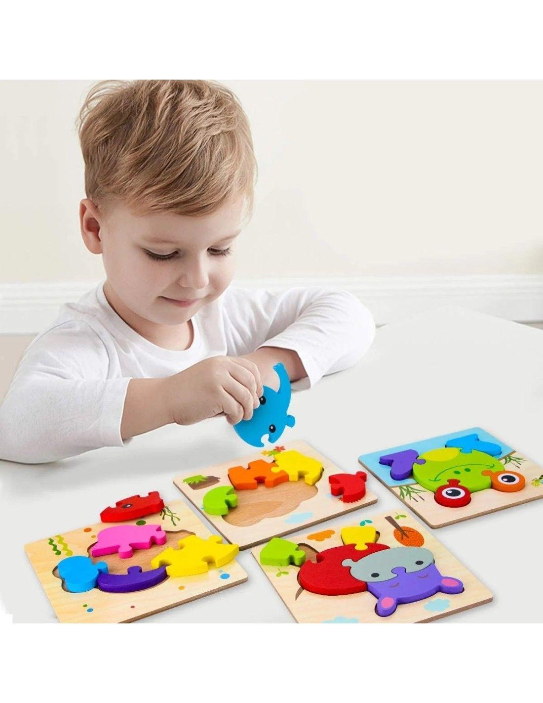 Juego Didáctico Madera 12 Puzzles Encaje Montessori-3
