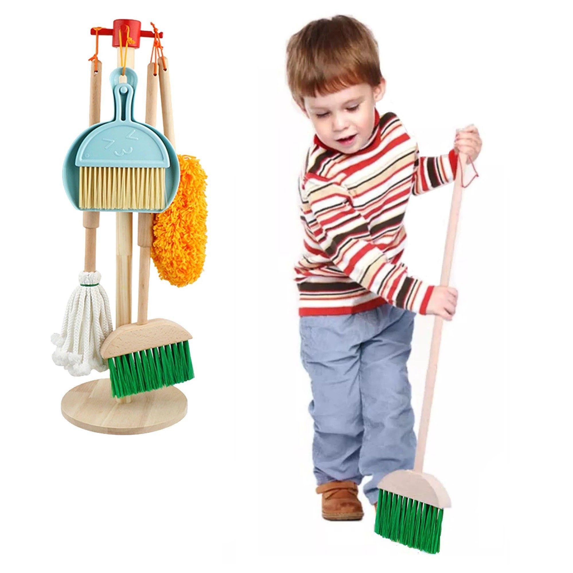Juego Madera Set Aseo Limpieza-2