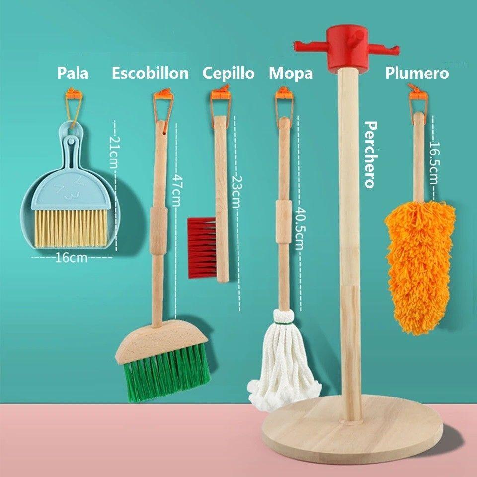 Juego Madera Set Aseo Limpieza-5