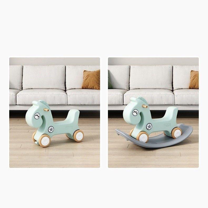 Balancín Correpasillos Bebé 2 en 1 Caballito Celeste-2