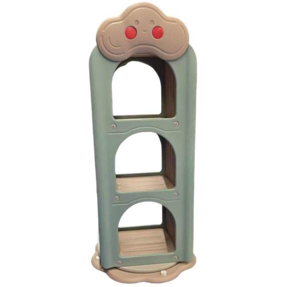 Mueble Infantil Estante Compartimentos y Revisteros Giratorio Verde-4