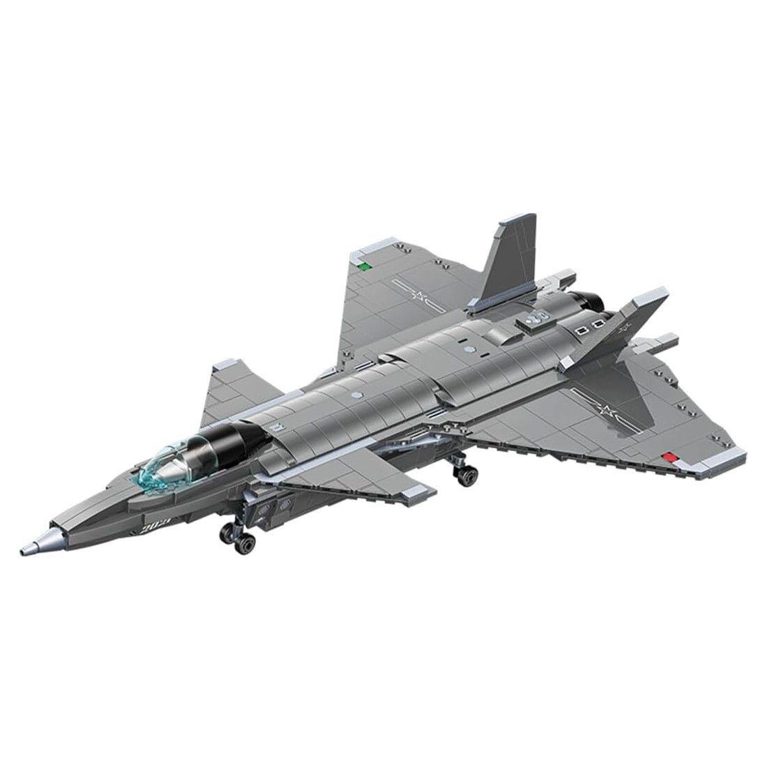 Avión Combate Caza J-20 Bloques Construcción-1