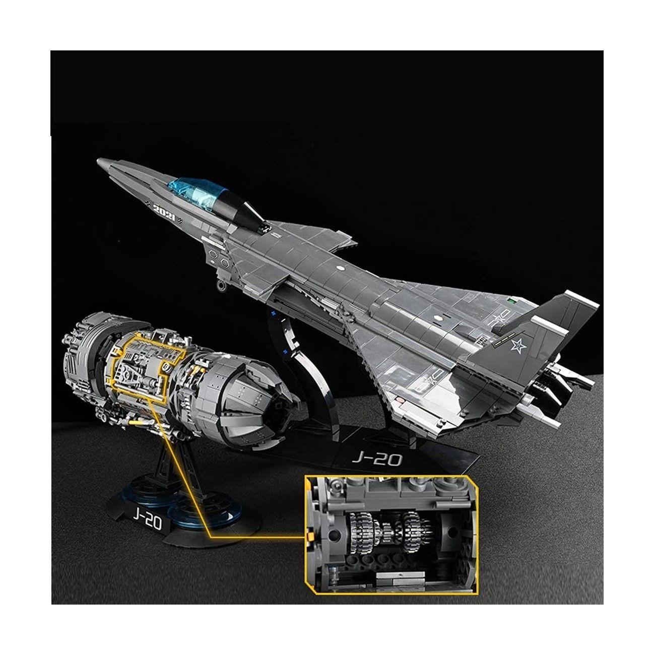 Avión Combate Caza J-20 Bloques Construcción-2