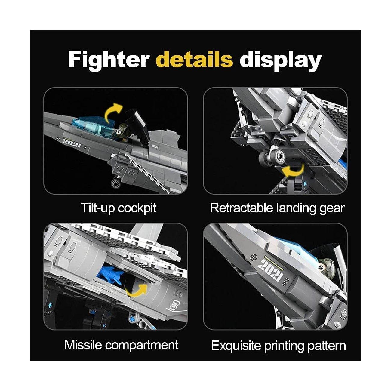 Avión Combate Caza J-20 Bloques Construcción-5