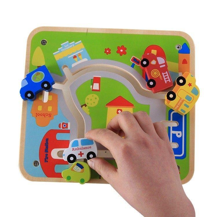 Juego Didáctico Madera Laberinto Vehículos-3