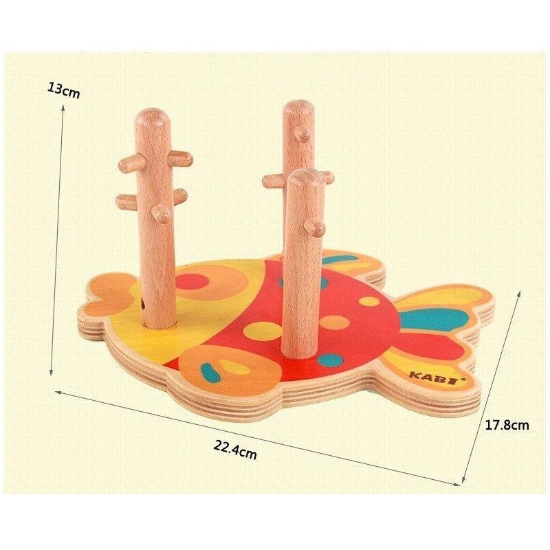Juego Didáctico Madera Encaje Apilar Pez-3