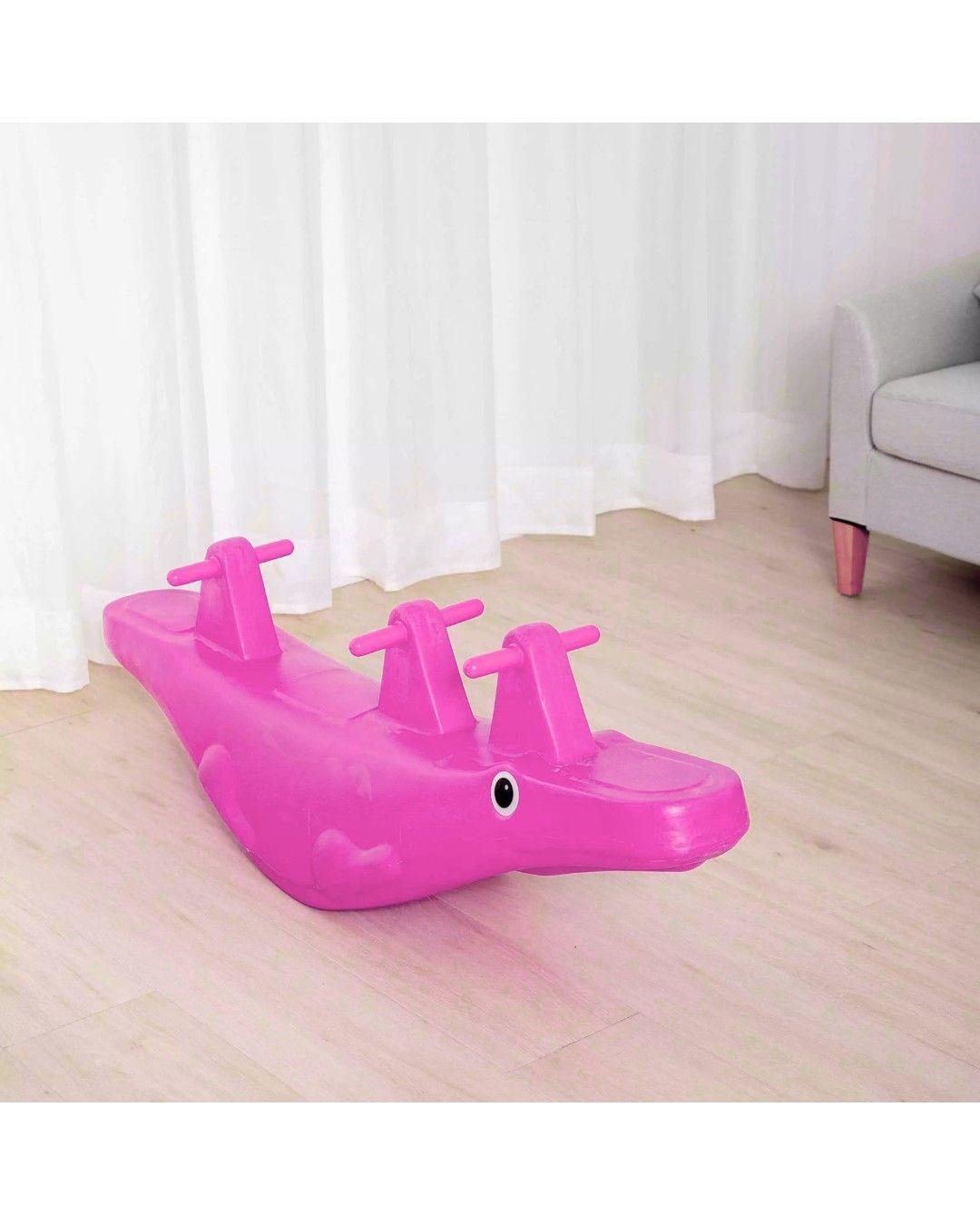 Balancín Triple Cocodrilo Colores Rosado-3