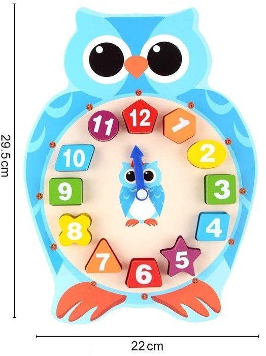 Juego Madera Reloj Encaje Buho o Rana Xk-43-5