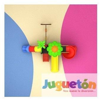 Estación de Juegos Tres Toboganes Dos Columpios-2