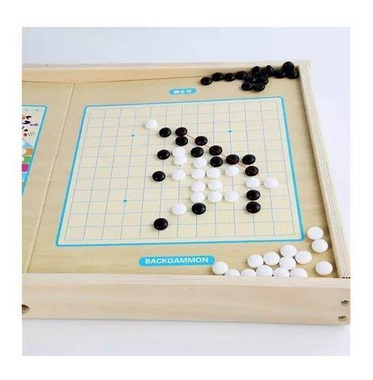 Juego Mesa Madera 3 en 1 Fútbol Ludo Damas-3
