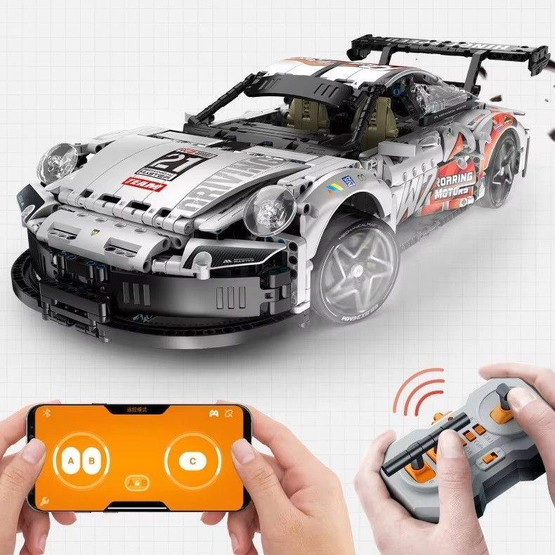 2 en 1 Auto Deportivo y Avión Bloques Construcción Technic Control Remoto-3