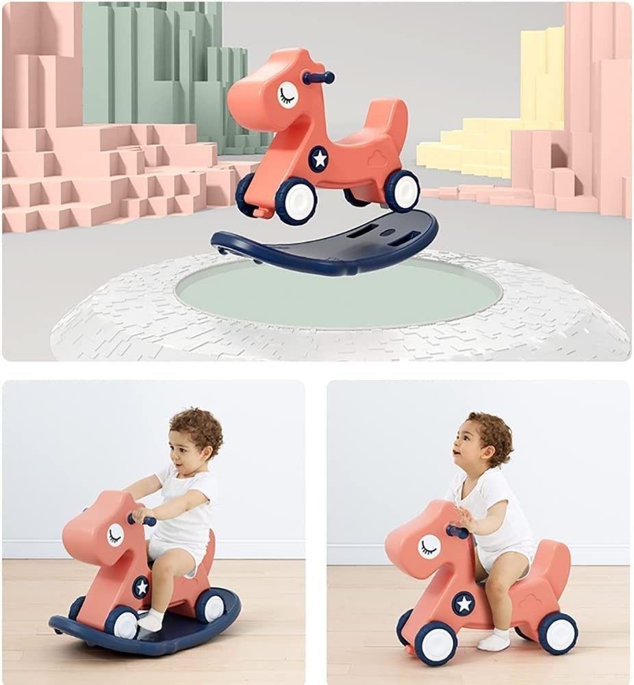 Correpasillos Bebé 2 en 1 Caballito Rosado-5