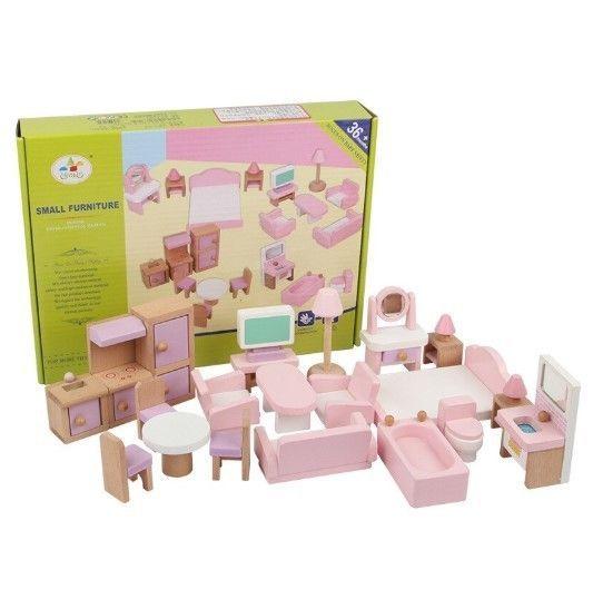 Set 22 Muebles Casa de Muñecas Rosa-2